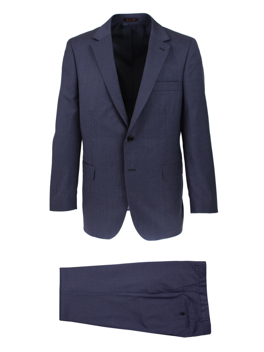 Blue melange soft canvas suit