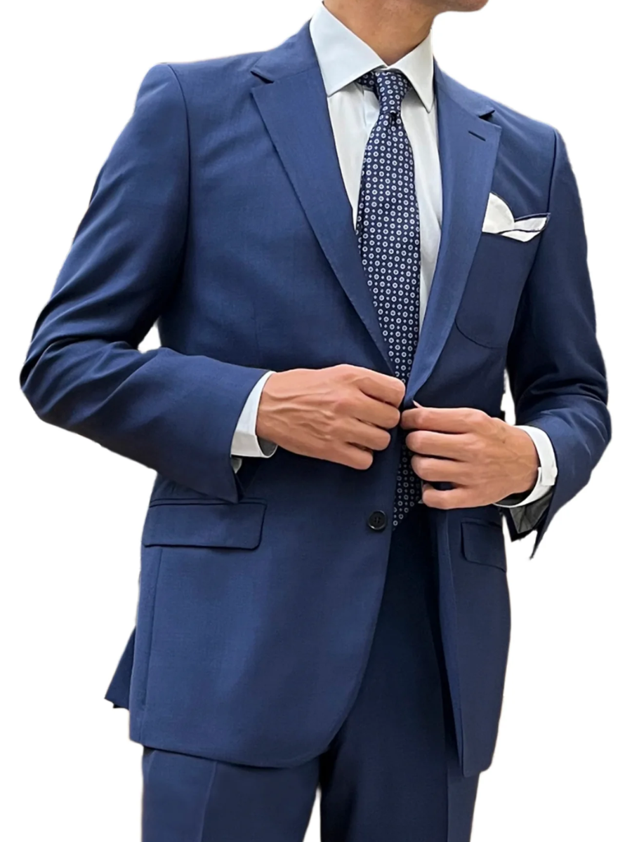 Cobalt blue prince of wales suit