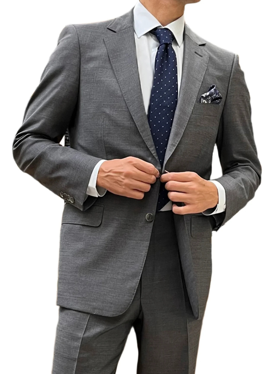 Mid grey s150 wool suit