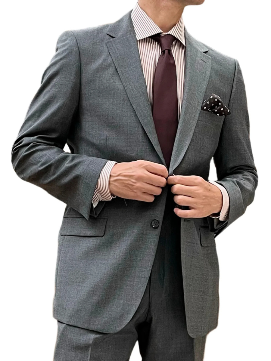 Mid grey s150 Prince of Wales suit