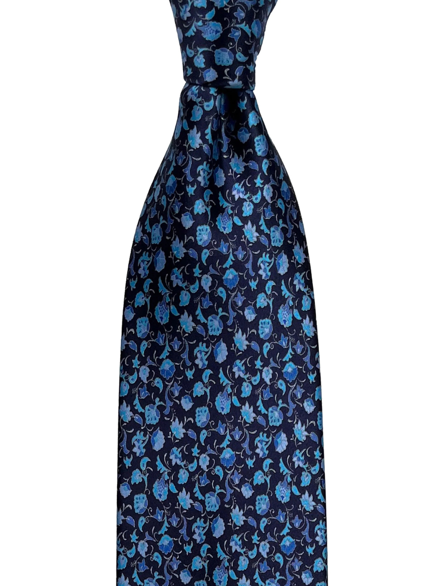 Italo Ferretti black/light blue silk tie