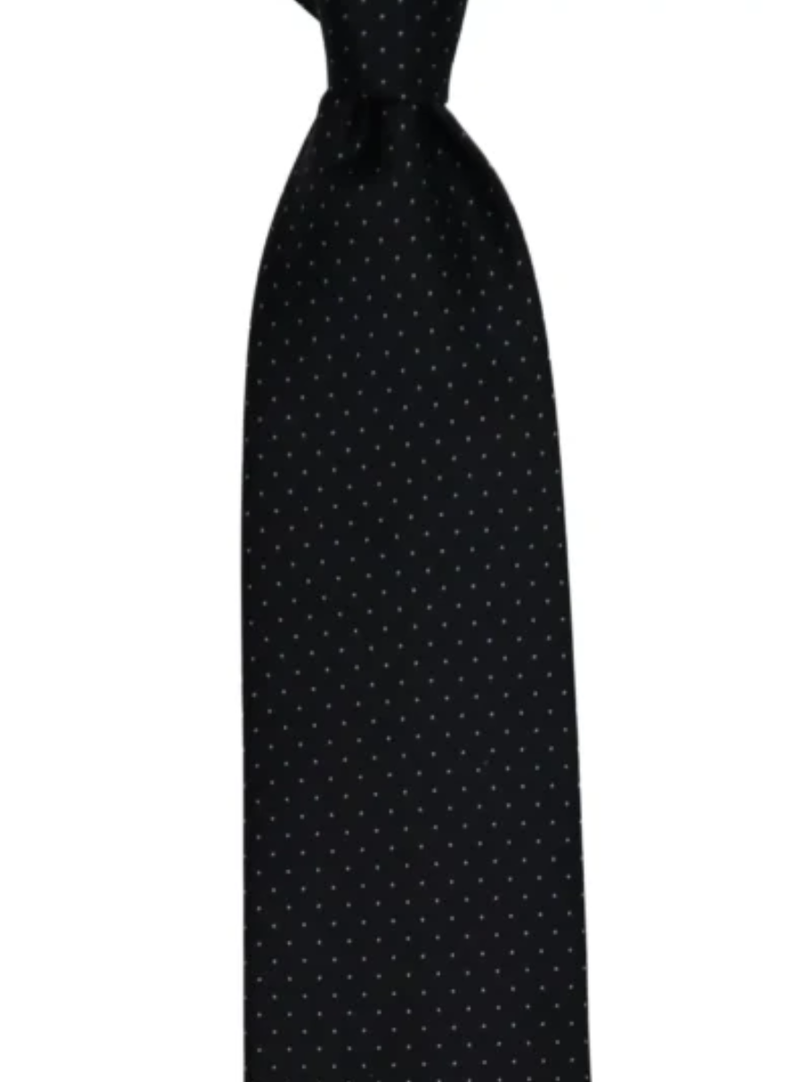 Italo Ferretti Signature Tie Black/Light Blue Dots