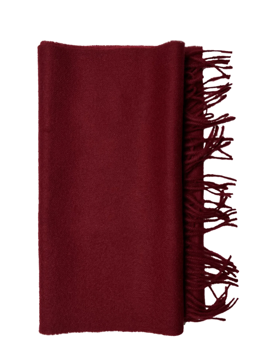 Wine red wool scarf