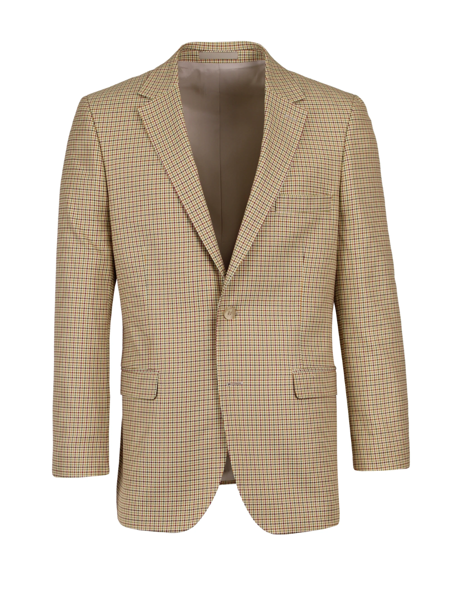 Yellow/olive houndstooth plaid jacket