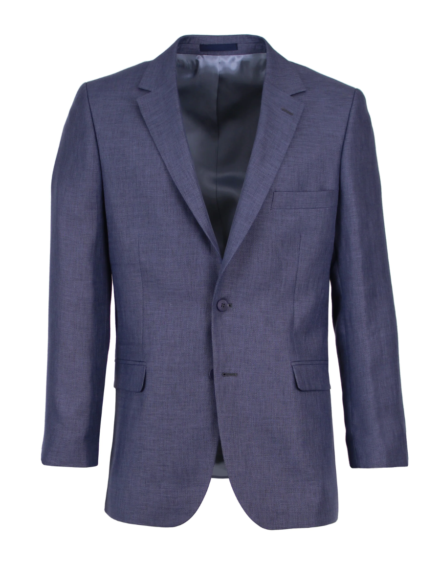 Airforce blue wool/ linen jacket