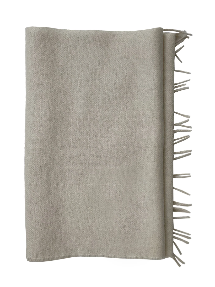 Cream beige wool scarf