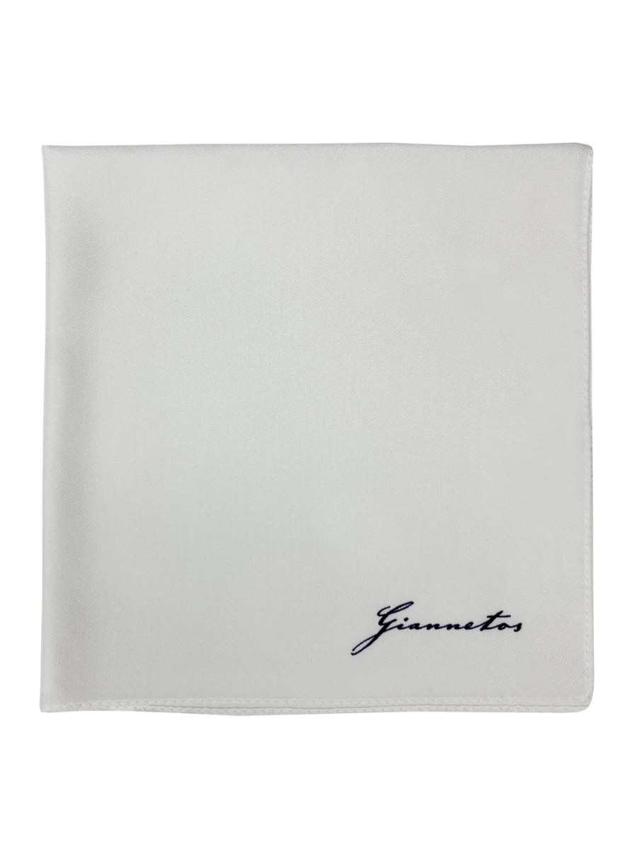 White silk pocket square