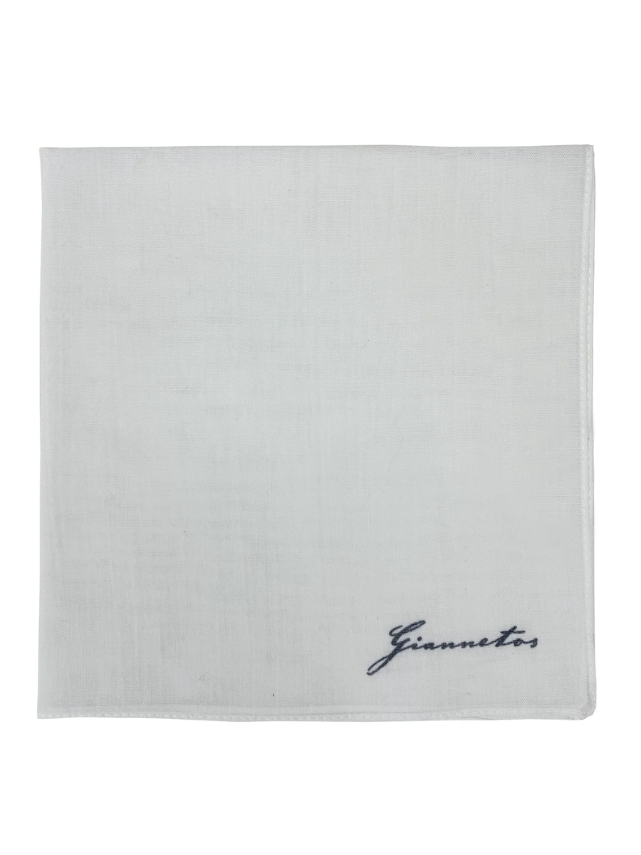 White cotton pocket square