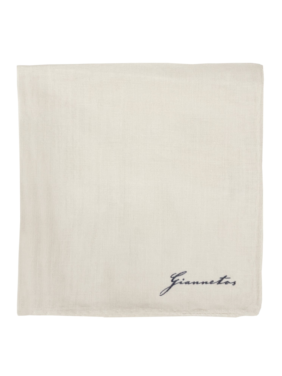 Beige cotton pocket square