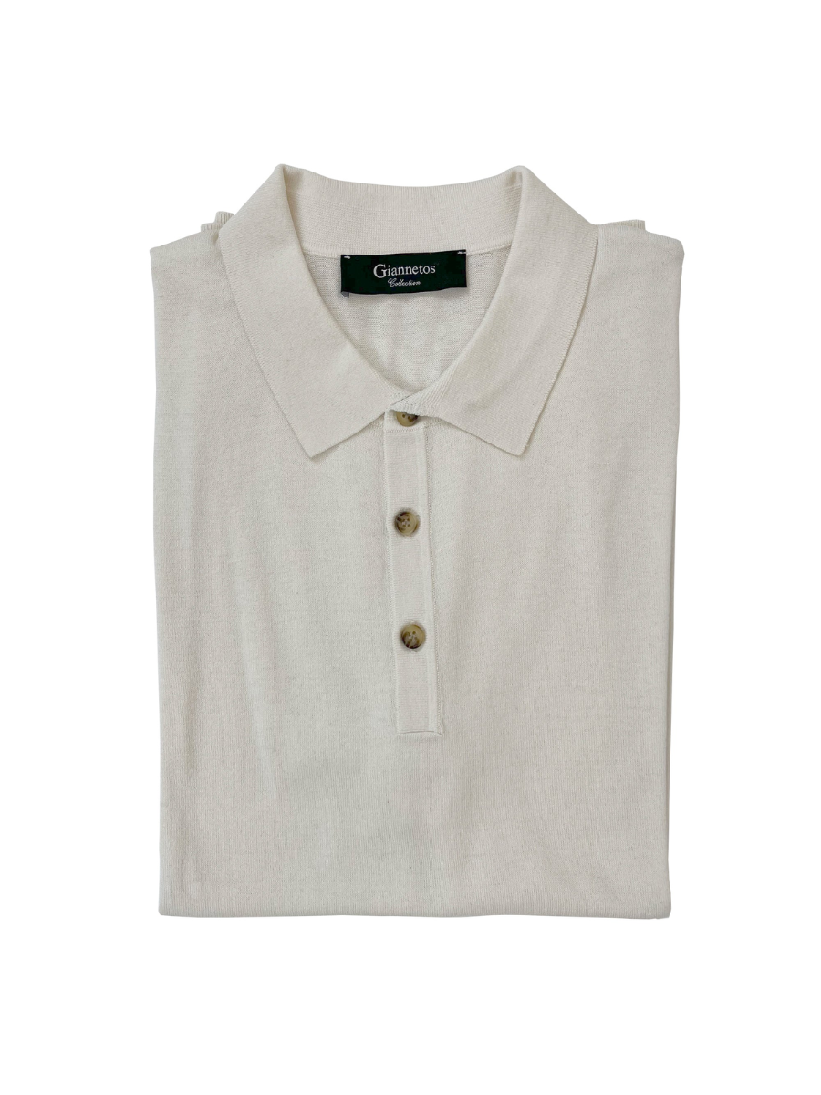 Πολό από μετάξι και βαμβάκι σε χρώμα ελεφαντόδοντου