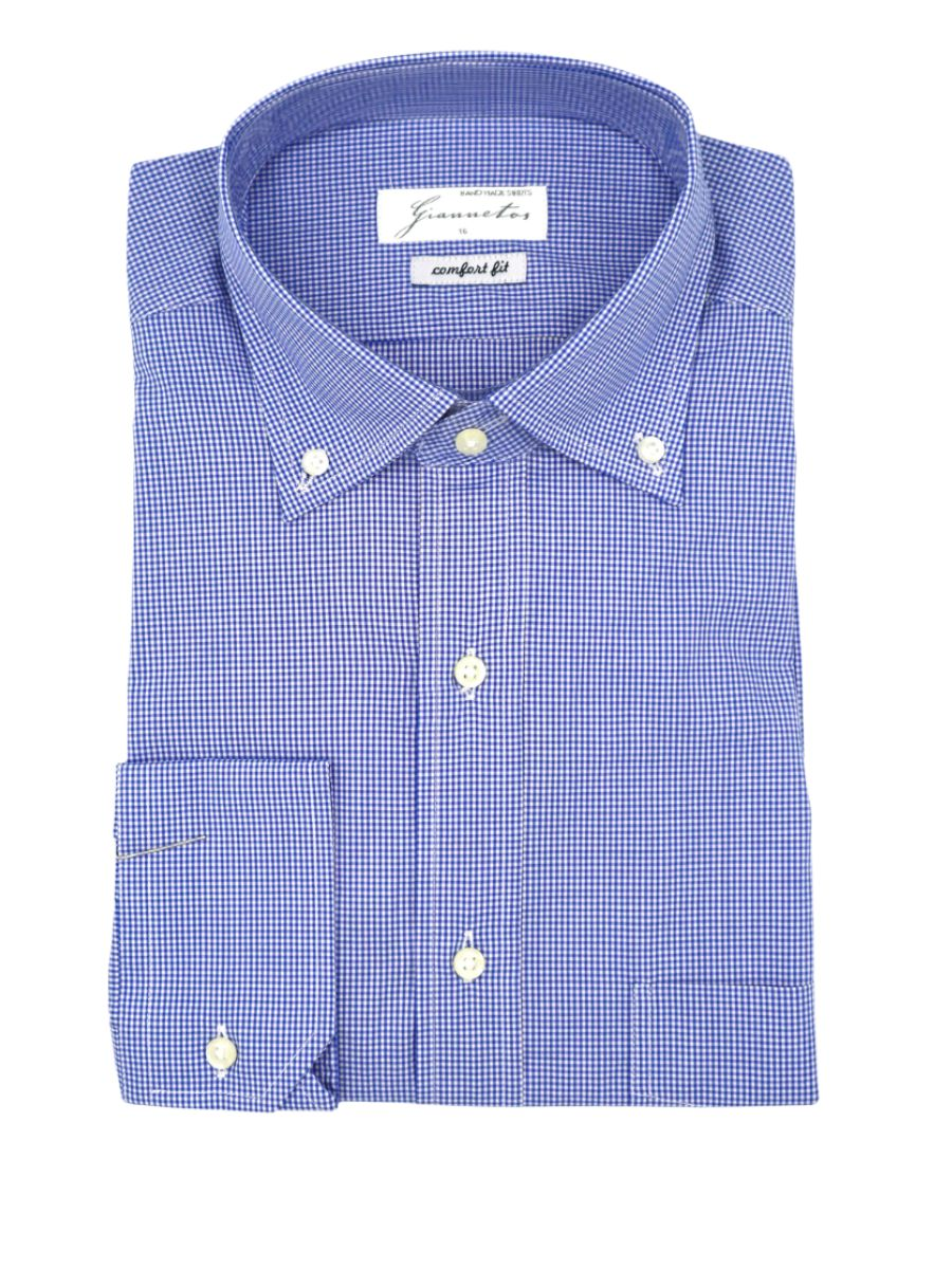 Blue checkered cotton shirt