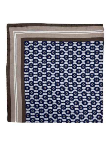 Brown blue pocket square by giannetos