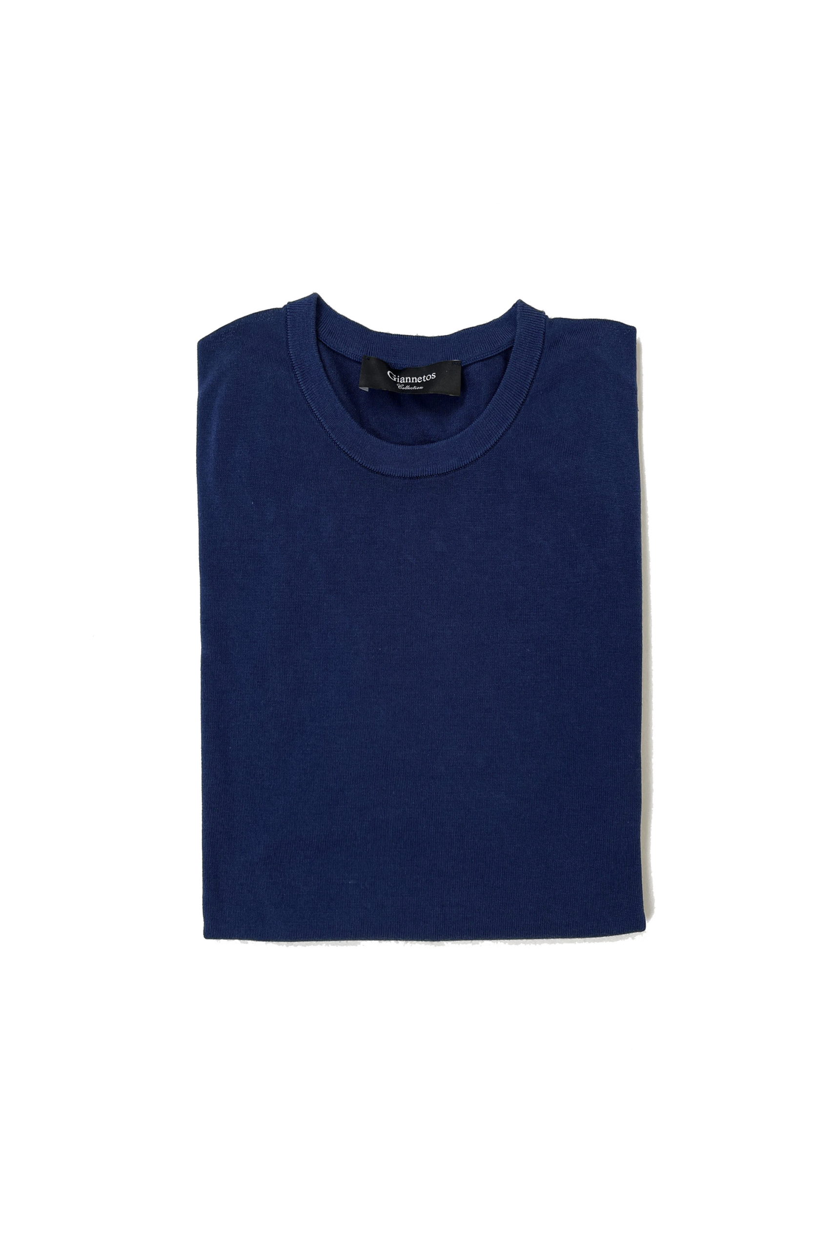 Ink blue long sleeve silk/cotton shirt