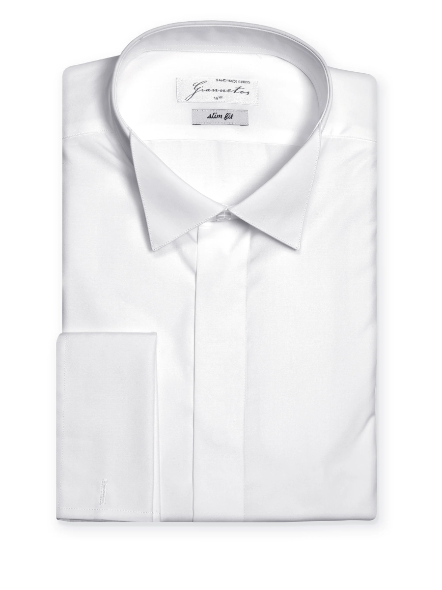White cotton shirt slim