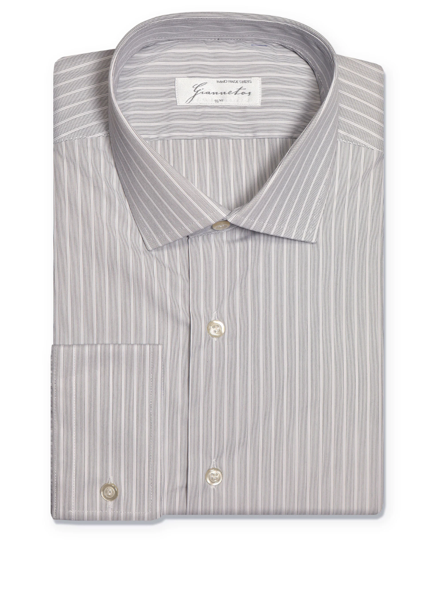 Grey striped cotton shirt