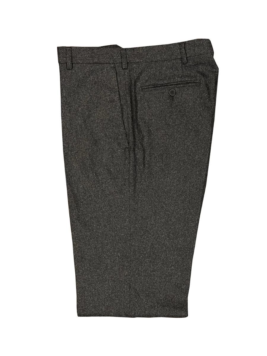 Dark grey wool cashmere flannel trousers