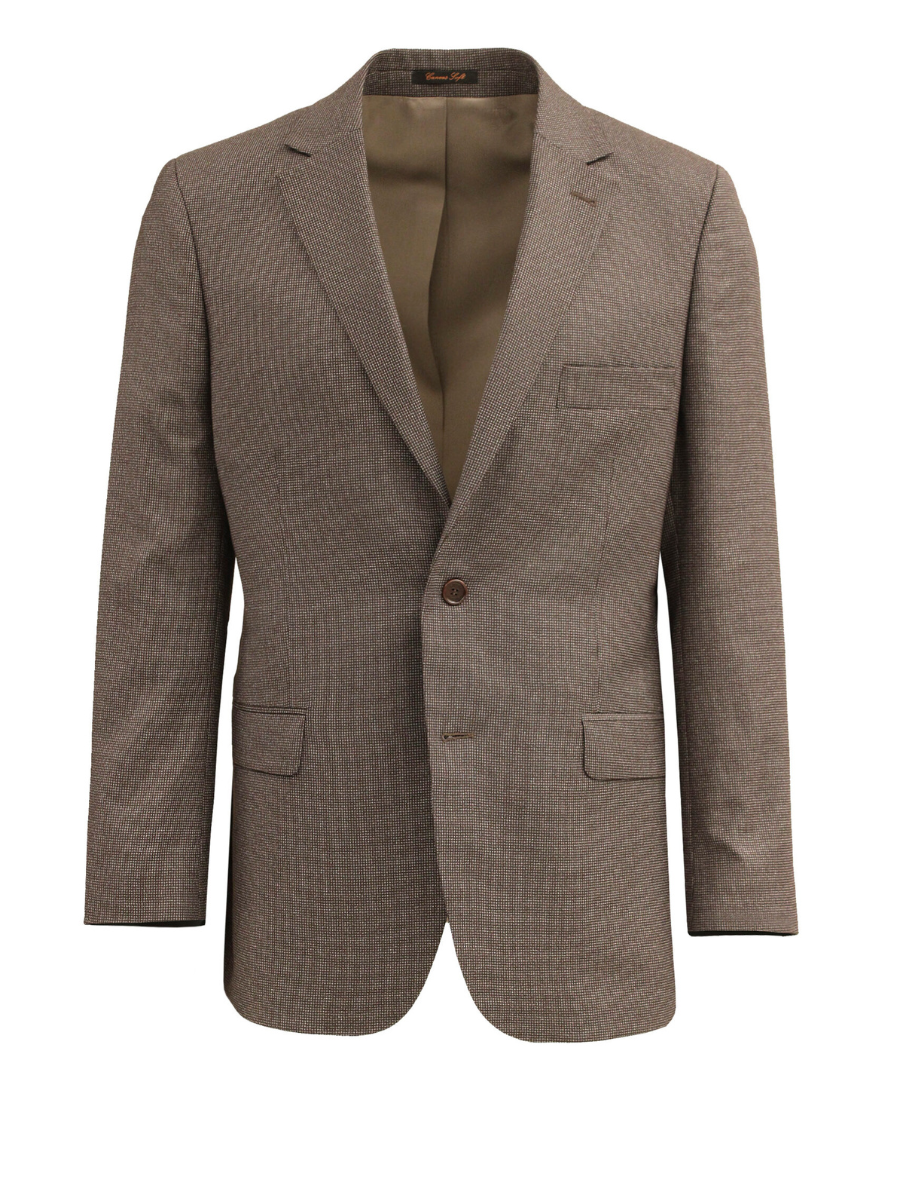 Καφέ Σακάκι soft canvas  με μοτίβο houndstooth