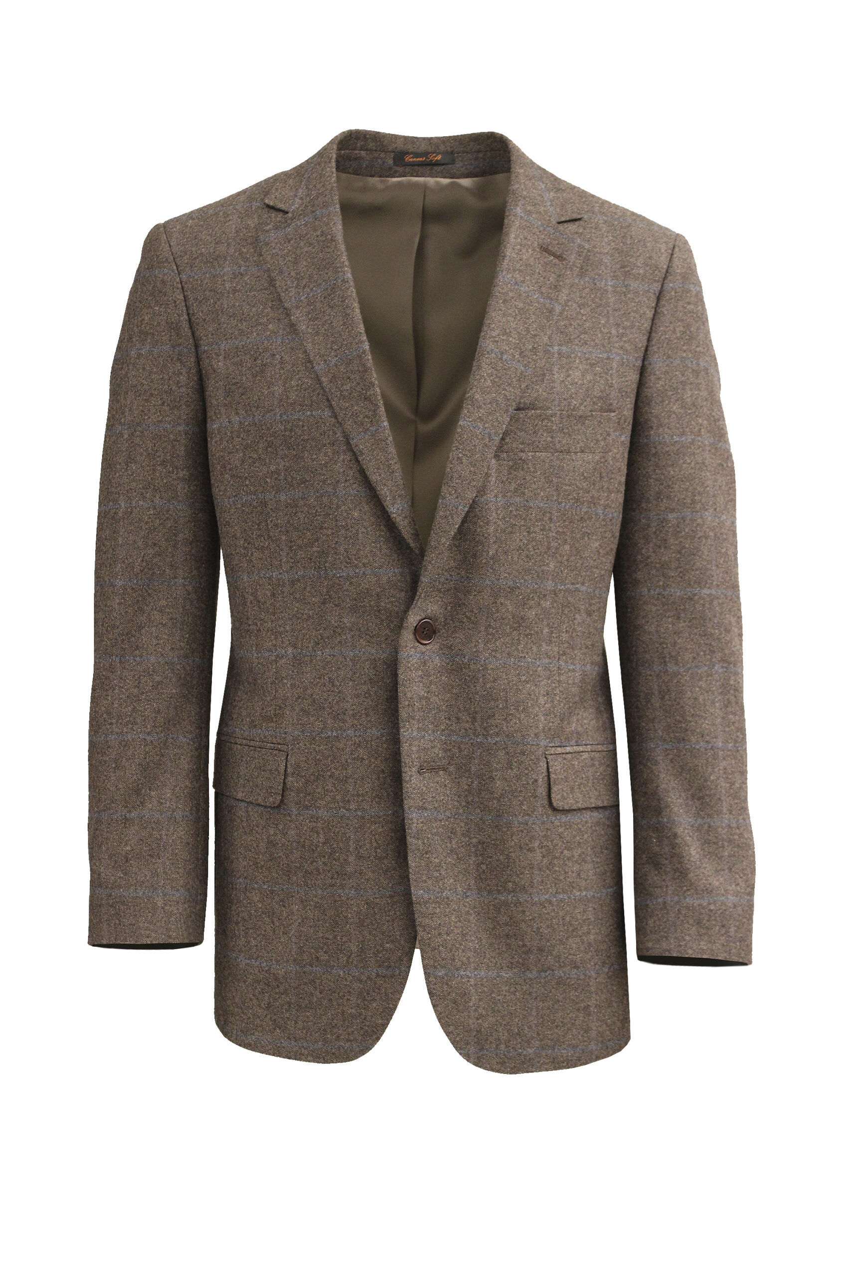 Brown herringbone soft canvas jacket