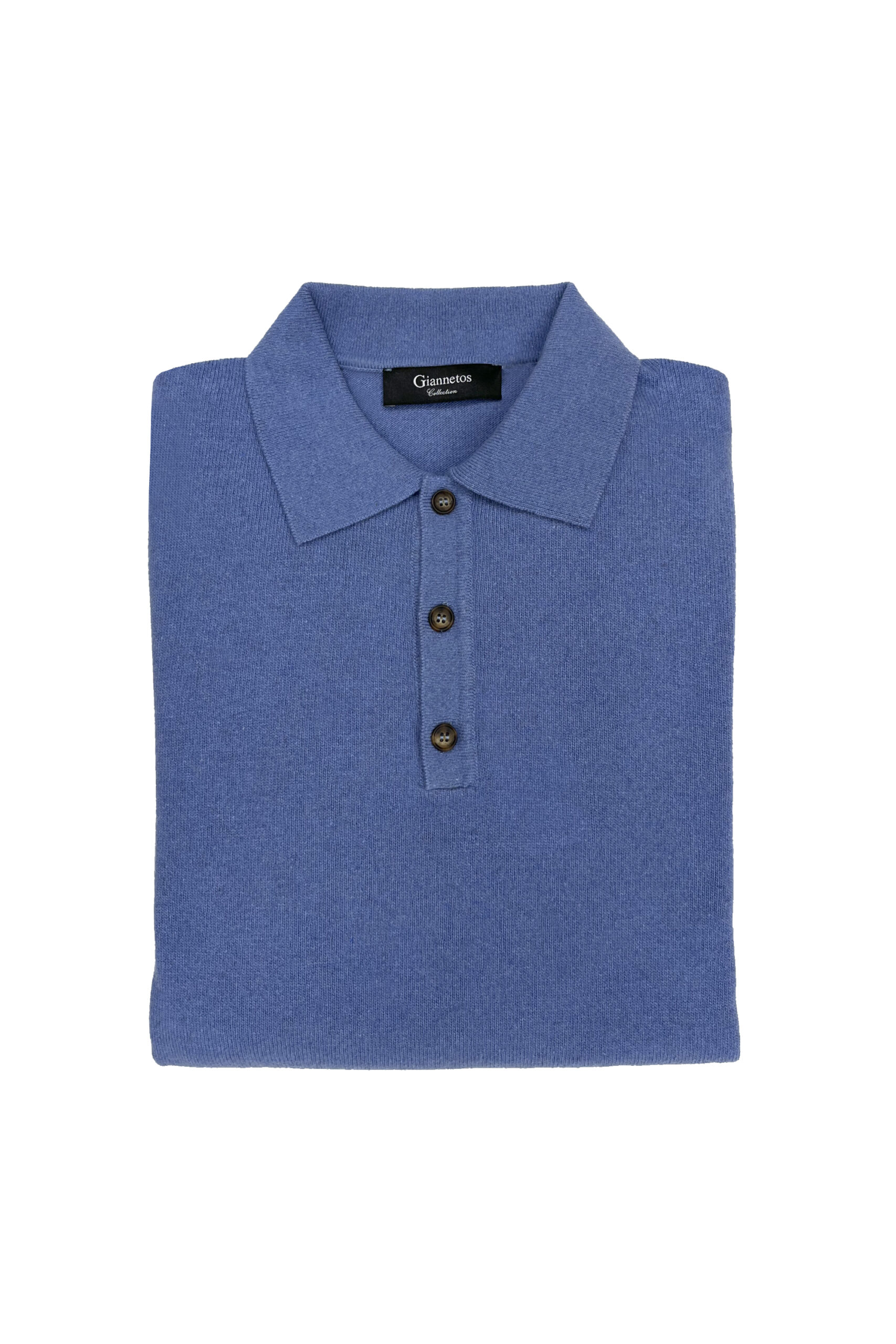 Light blue cashmere polo sweater