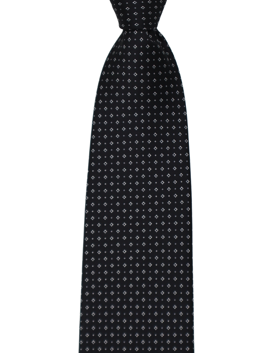 Μαύρη μεταξωτή γραβάτα Italo Ferretti με μοτίβο