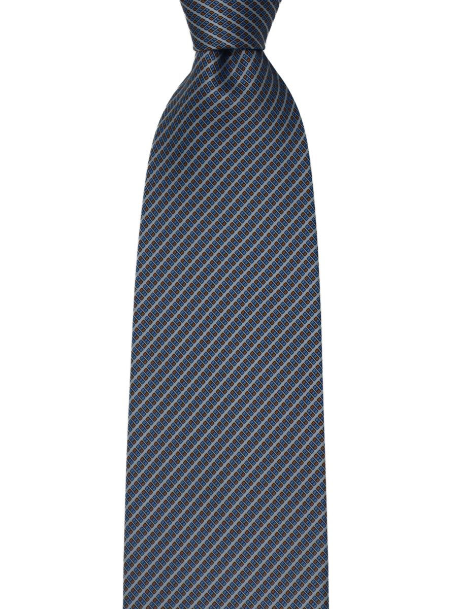 Γραβάτα από μετάξι Italo Ferretti με μοτίβο σε ανοιχτό μπλε και πορτοκαλί