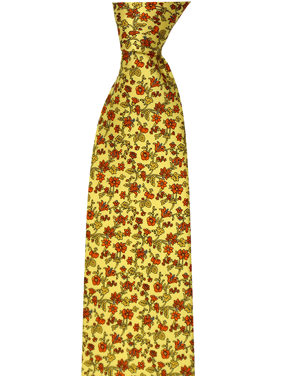 Μεταξωτή γραβάτα Italo Ferretti με μοτίβο «Yellow Flowers»